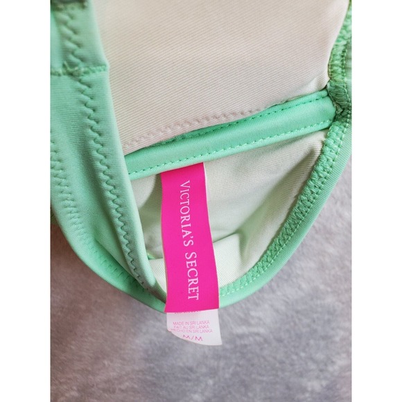 Victoria's Secret Bikini Top Women Medium Green Spaghetti Strap Sdjustable Strap - Picture 4 of 5